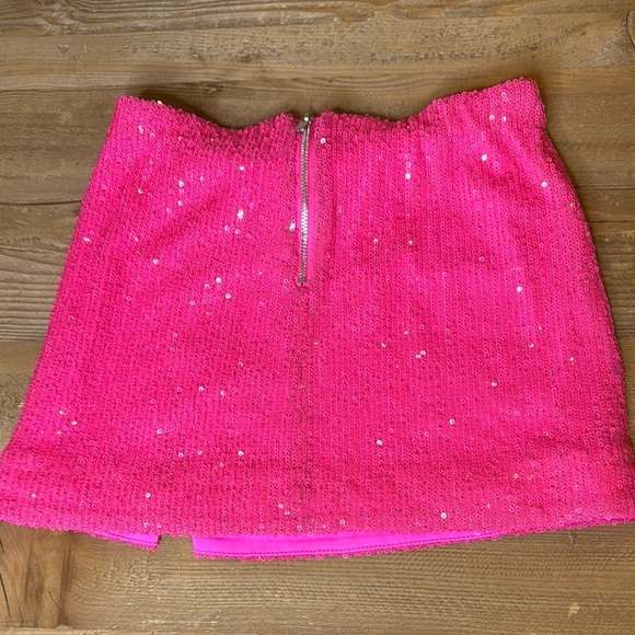 Katie J NYC Pink Sequin Slit Mini Skirt TAYLOR SEQUIN MINI SKIRT - Picture 6 of 7